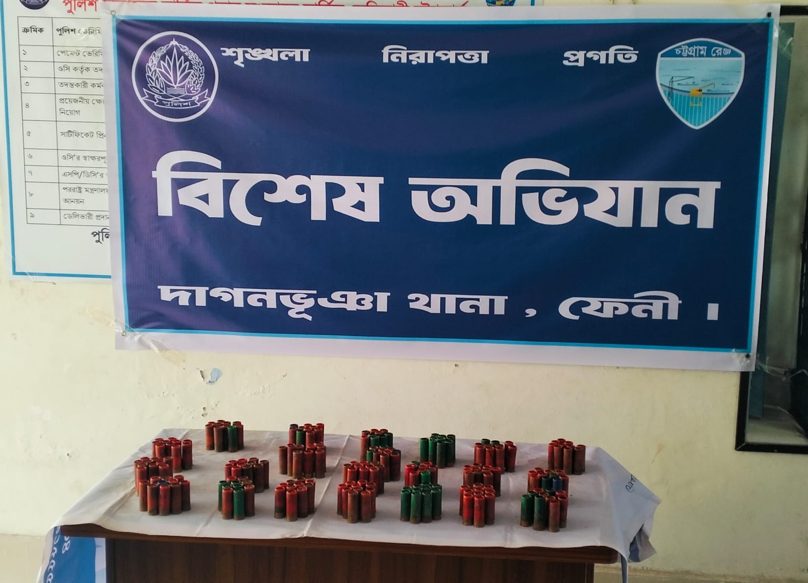 দাগনভূঁইয়া থানা থেকে লুট হওয়া শটগানের কার্তুজ উদ্ধার